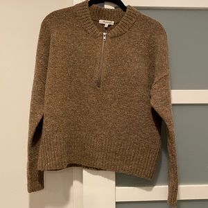 NWT. Madewell sweater. Zip up. Brown. Size small.